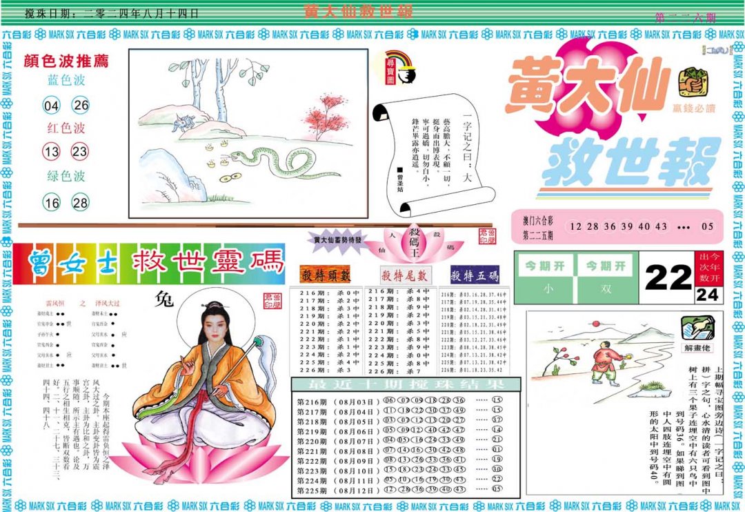 2024226期黄大仙救世A