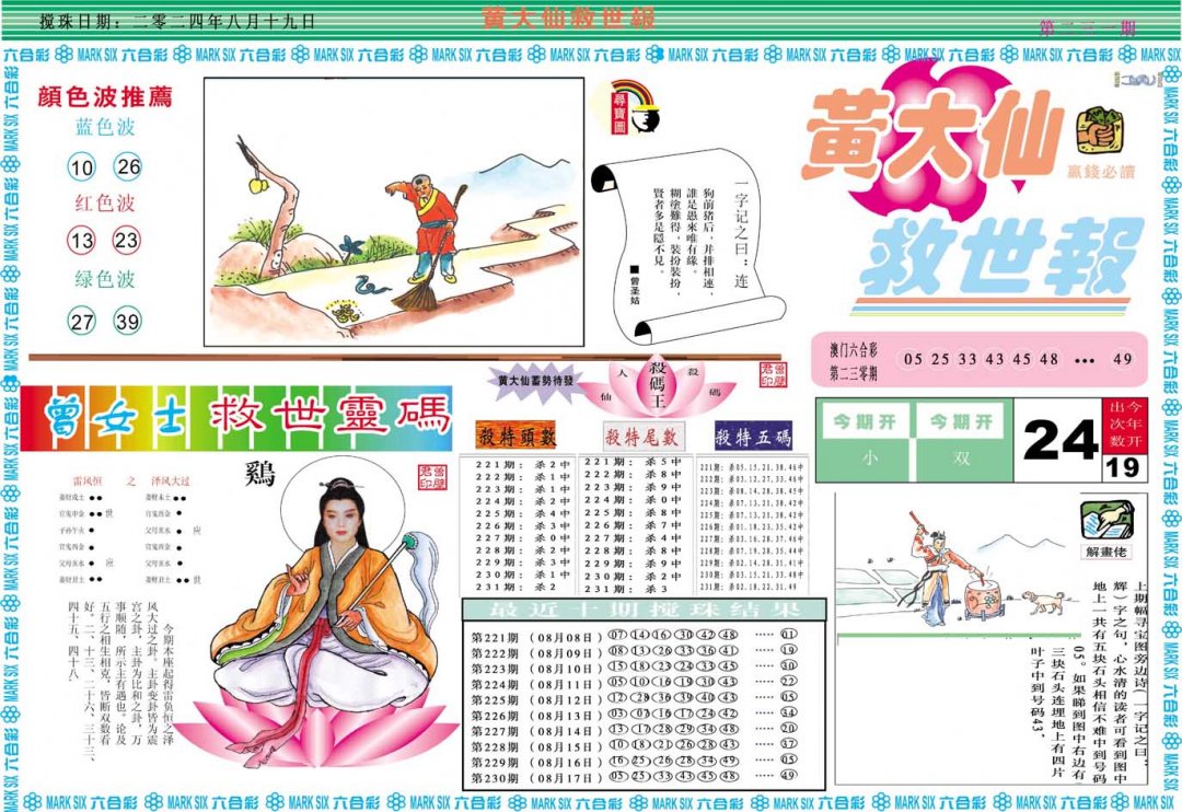 2024231期黄大仙救世A