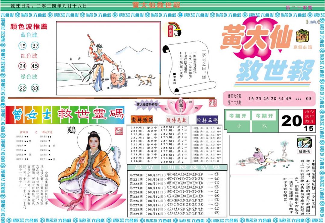 2024230期黄大仙救世A