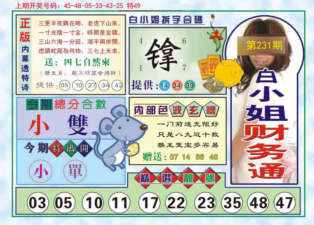 2024231期白小姐财务通