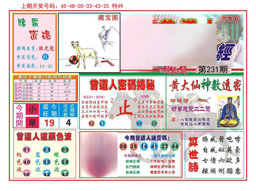 2024231期赢钱一经