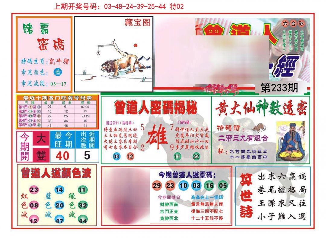2024233期赢钱一经