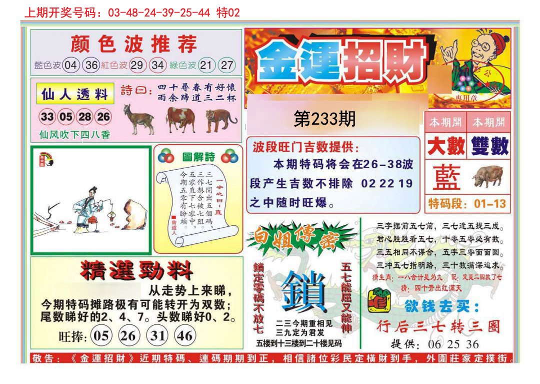 2024233期金运招财