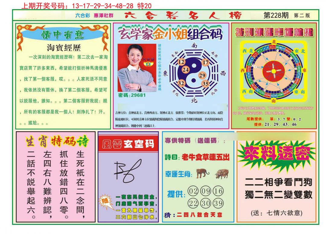 2024228期名人榜B
