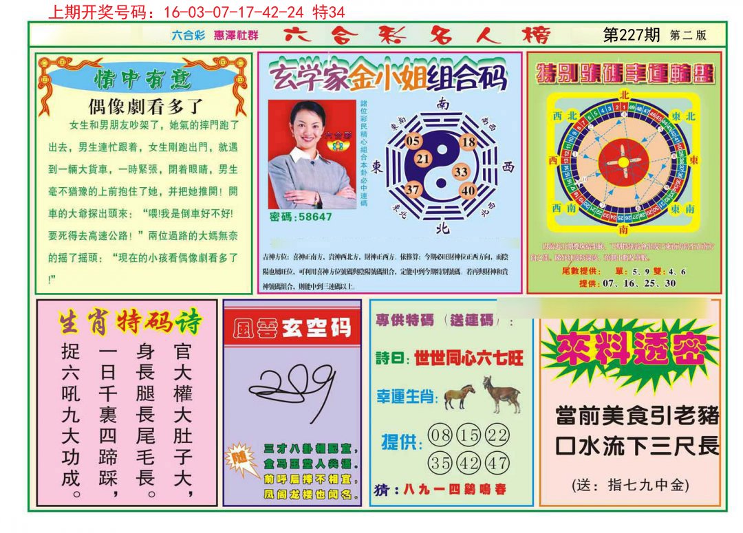 2024227期名人榜B