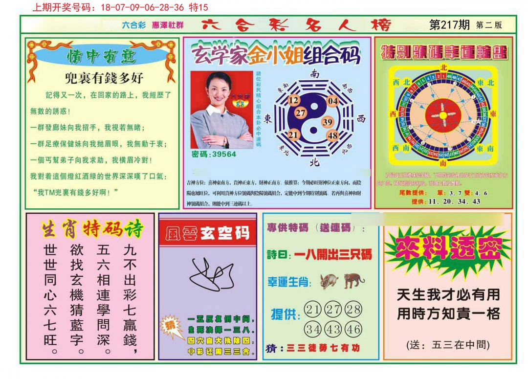 2024217期名人榜B