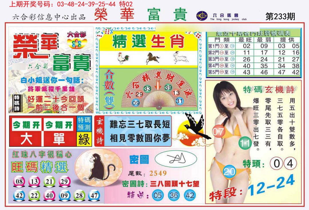 2024233期荣华富贵