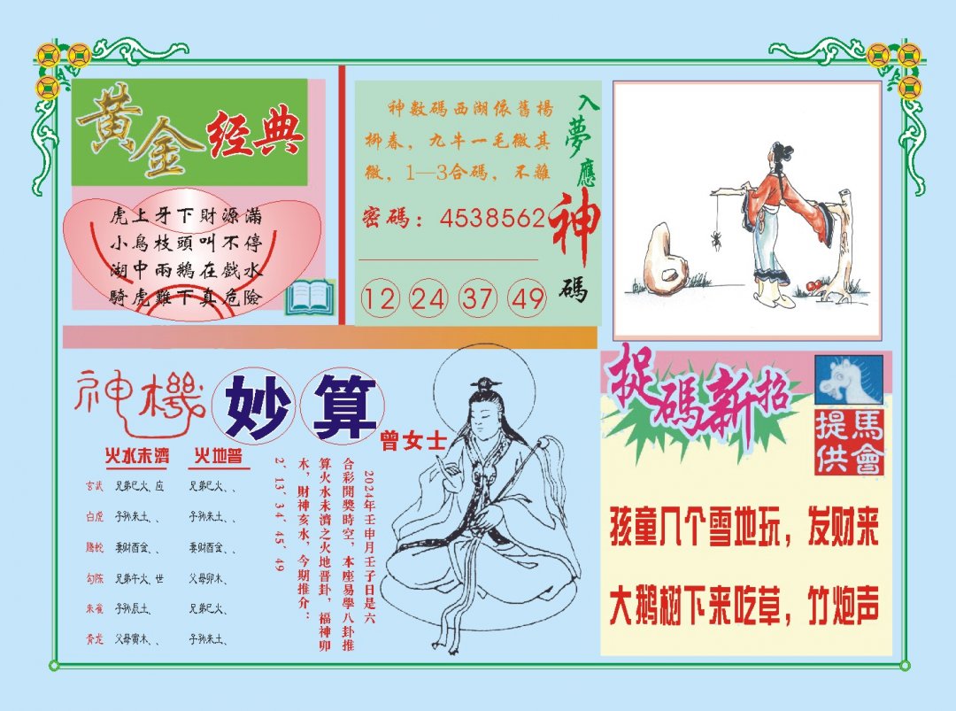 2024229期老版曾女士B