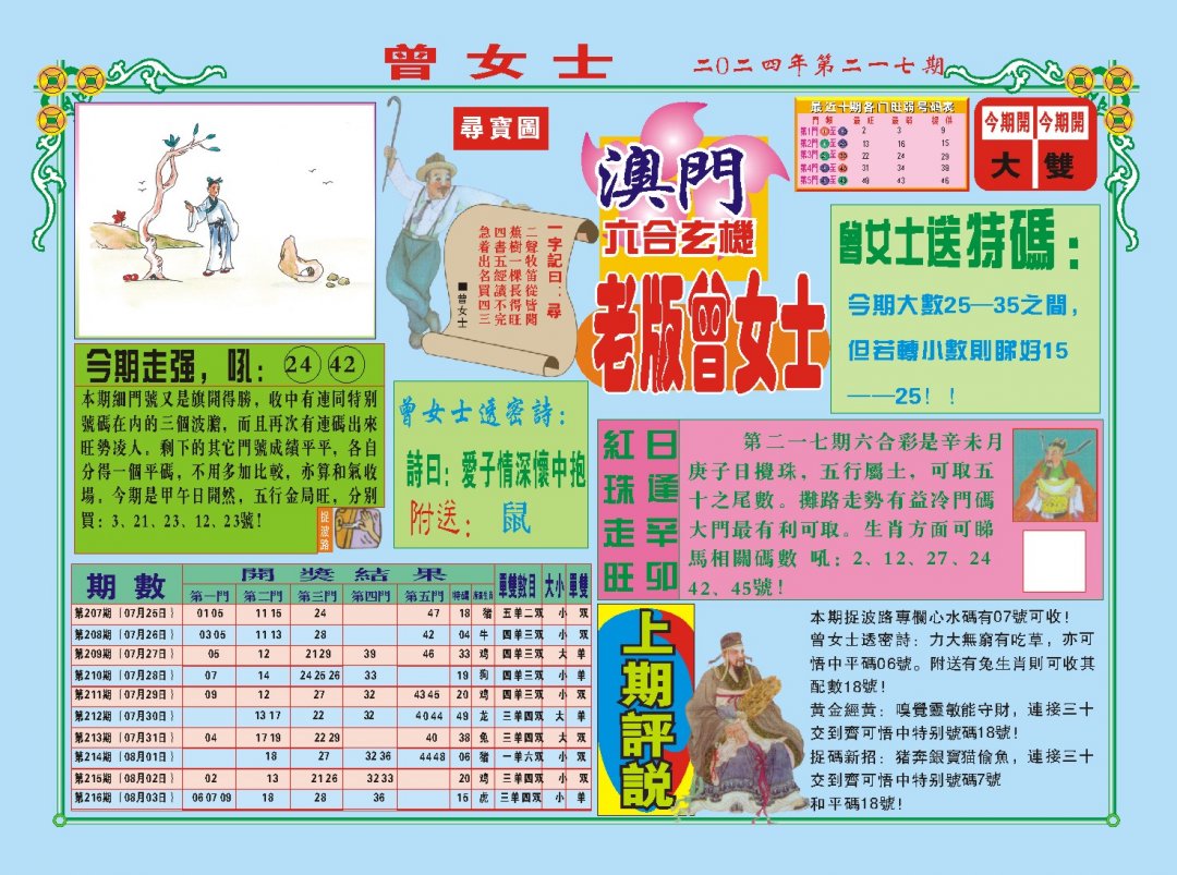 2024217期老版曾女士A