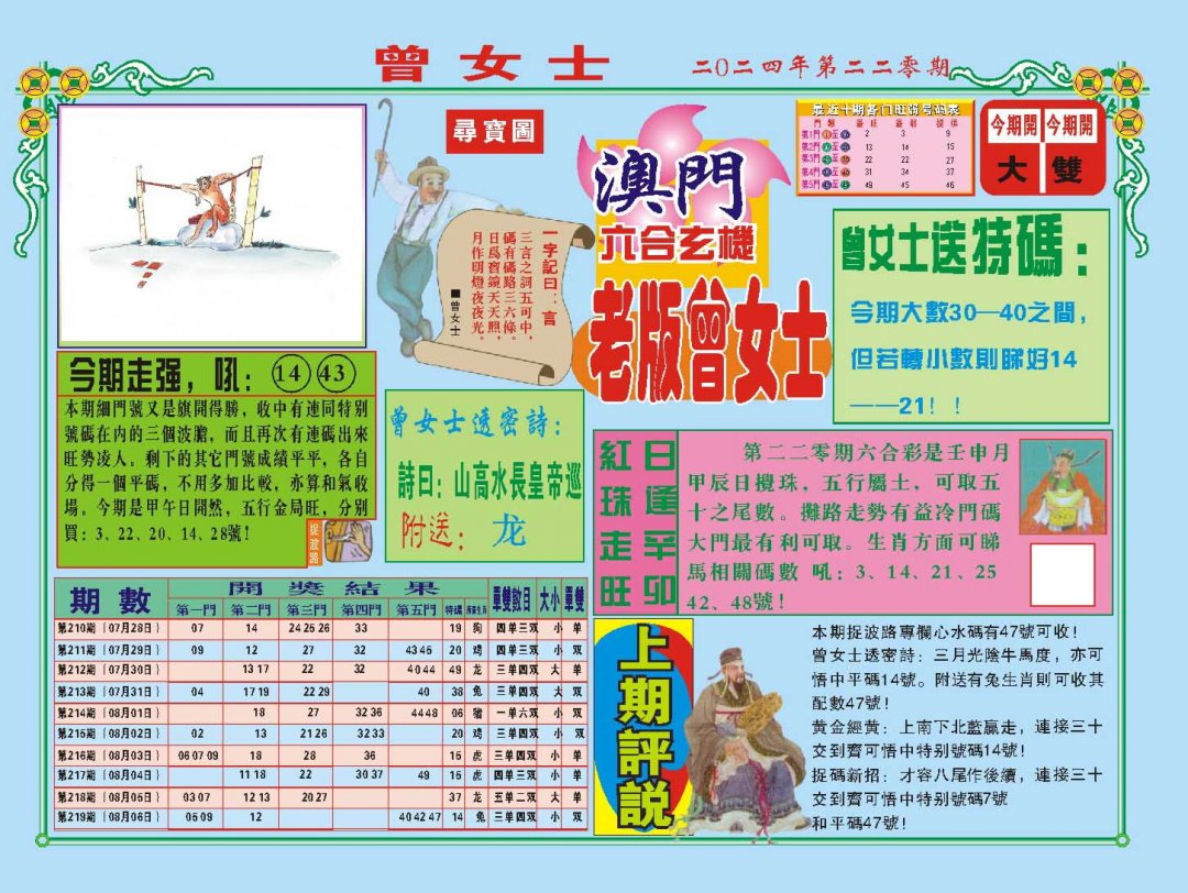 2024220期老版曾女士A