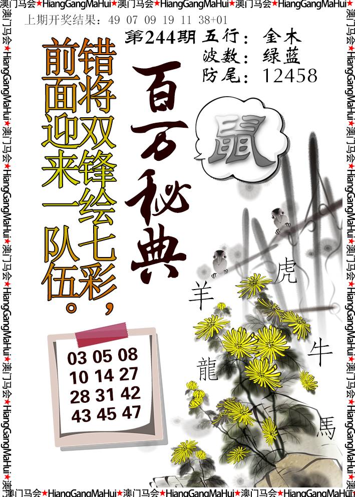2024244期百万秘典