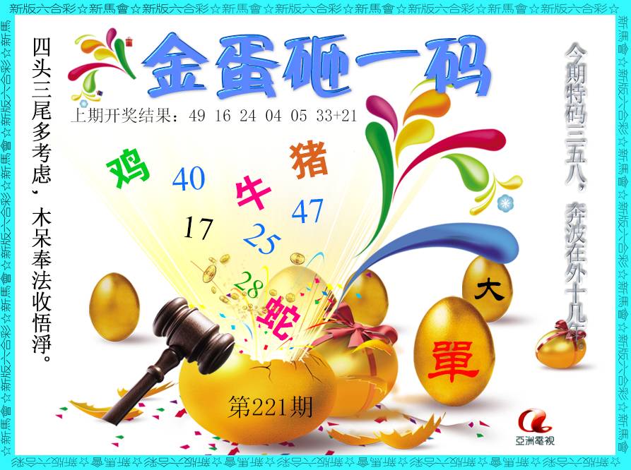 2024221期金蛋砸一码
