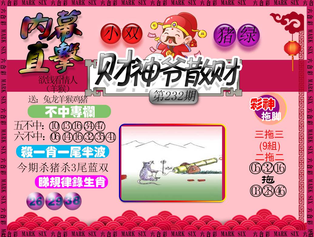 2024232期财神爷散财