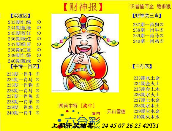 2024240期黄财神