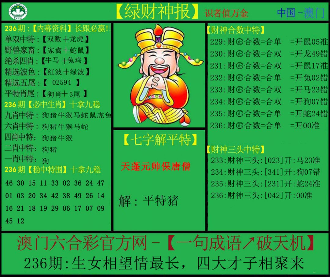2024236期绿财神