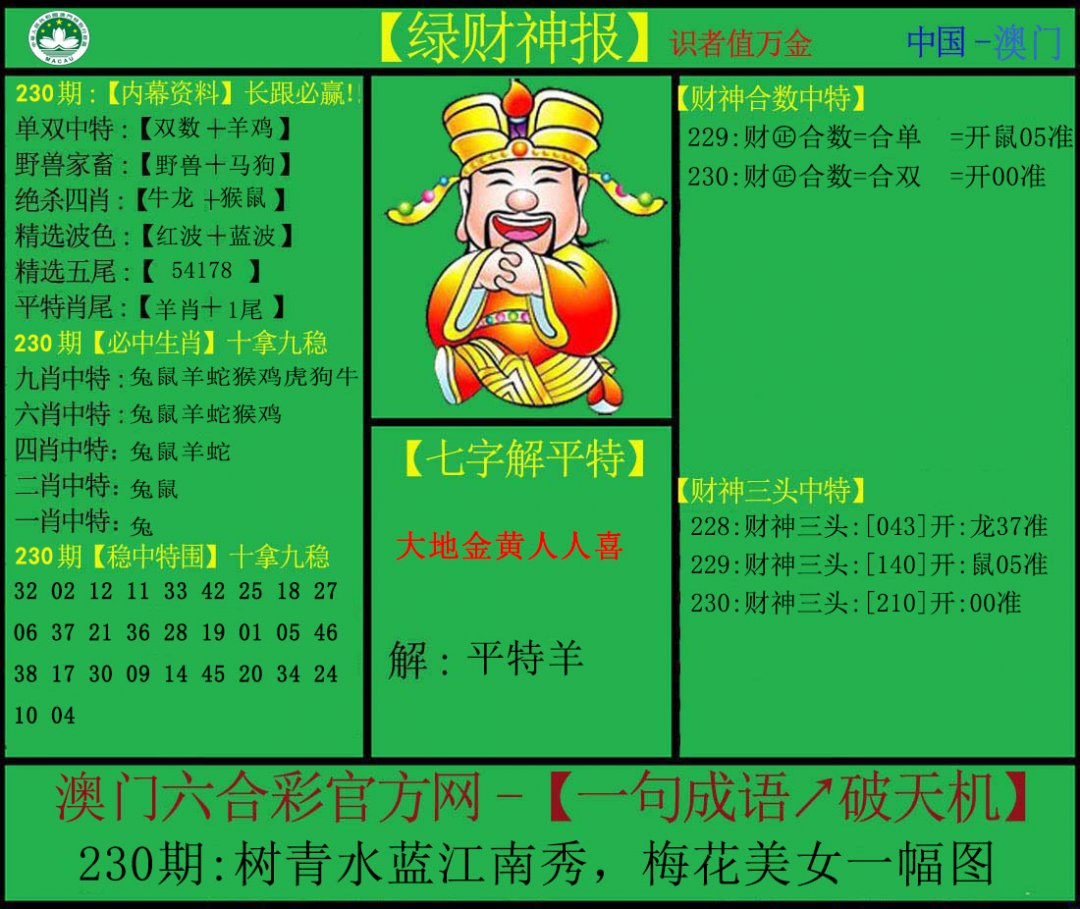 2024230期绿财神