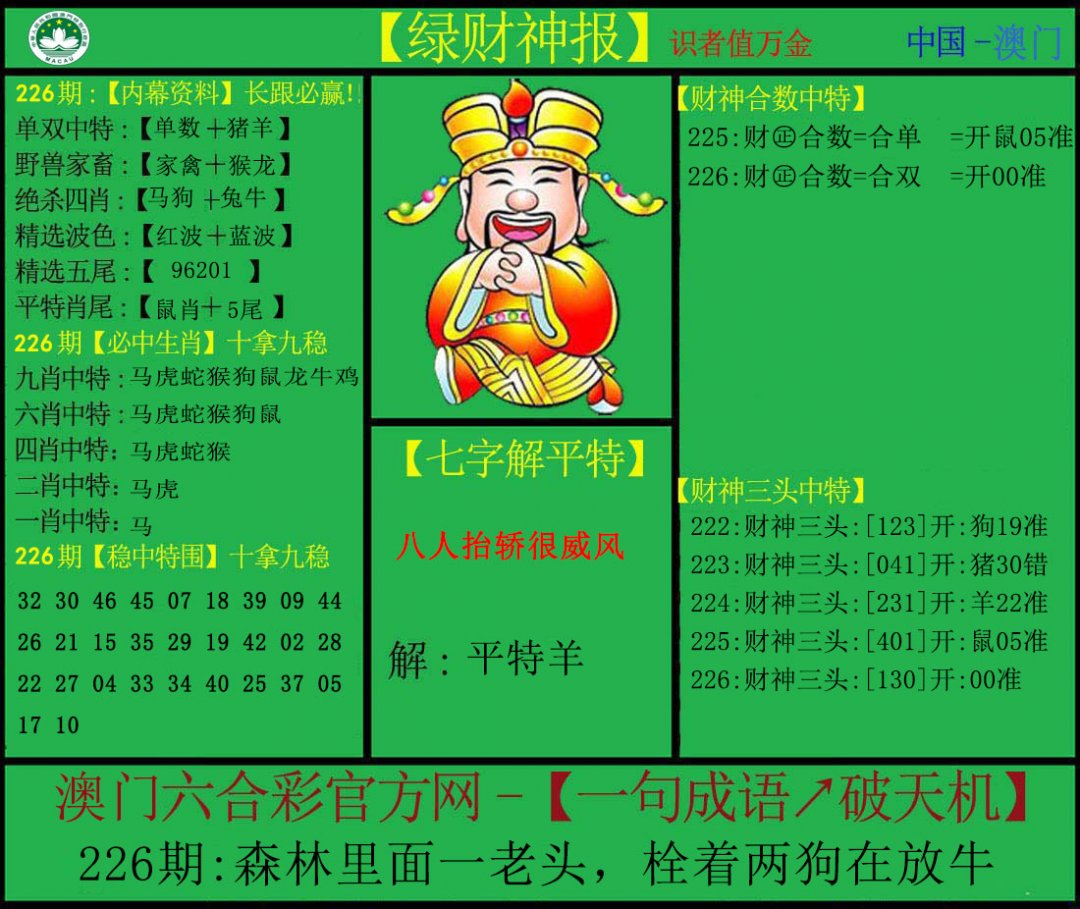 2024226期绿财神
