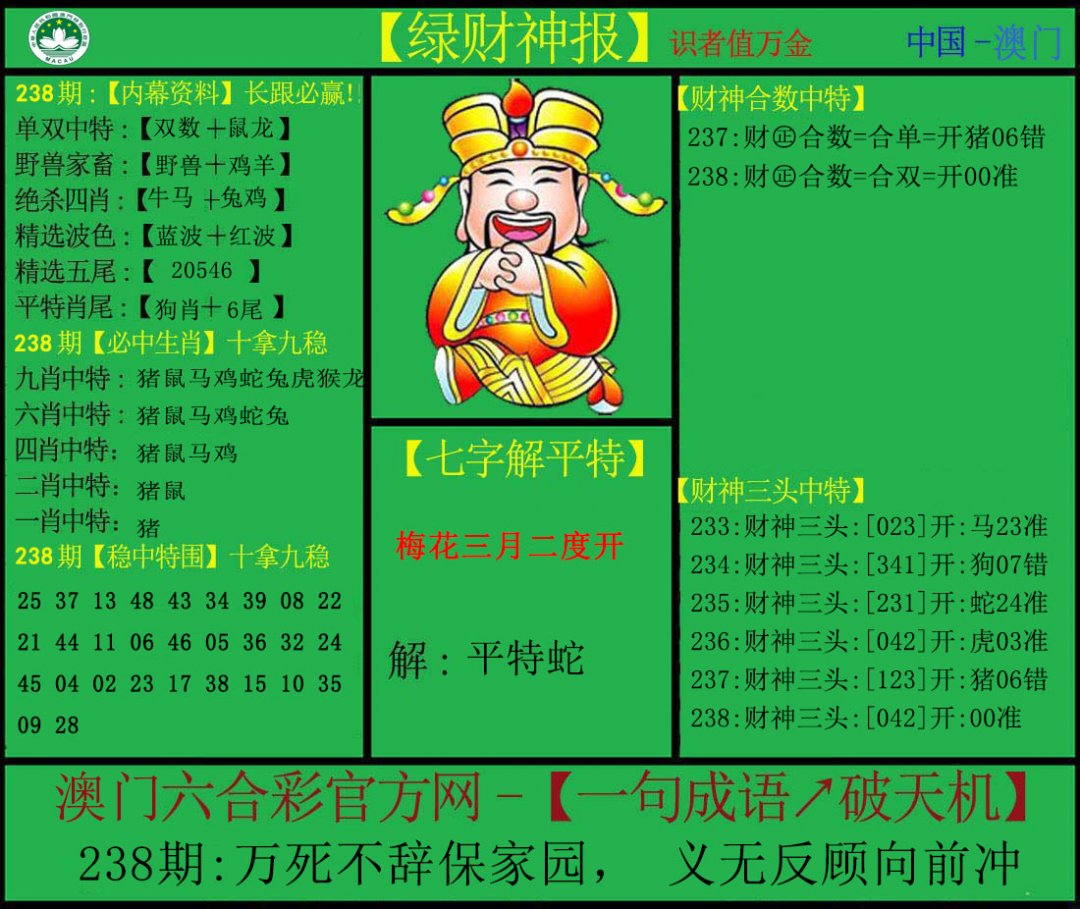 2024238期绿财神