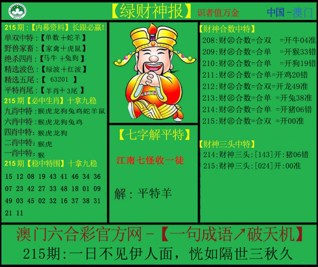 2024215期绿财神