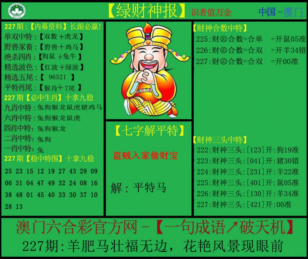 2024227期绿财神