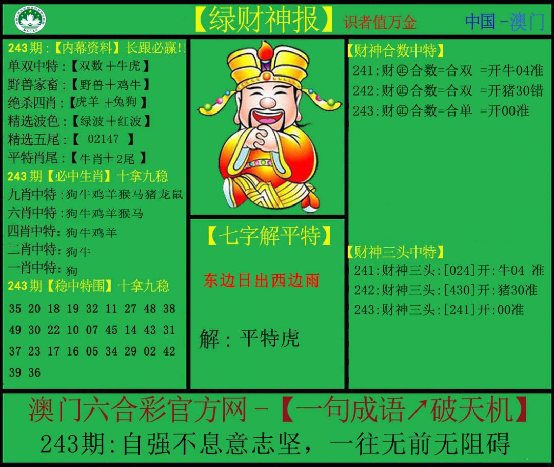 2024243期绿财神