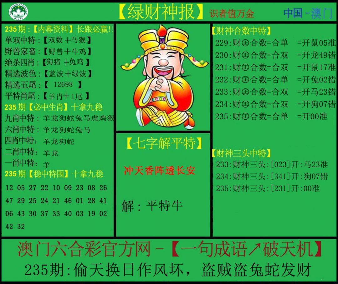2024235期绿财神