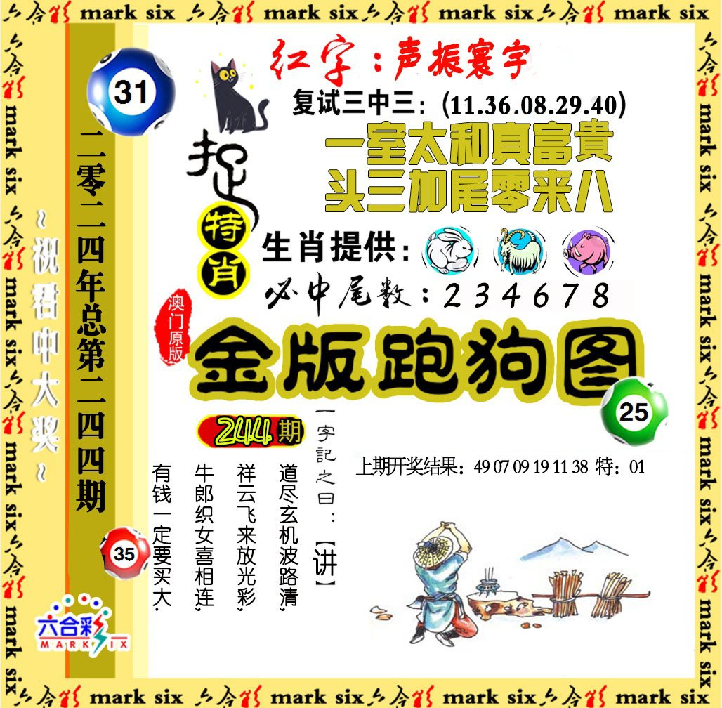 2024244期金版跑狗图