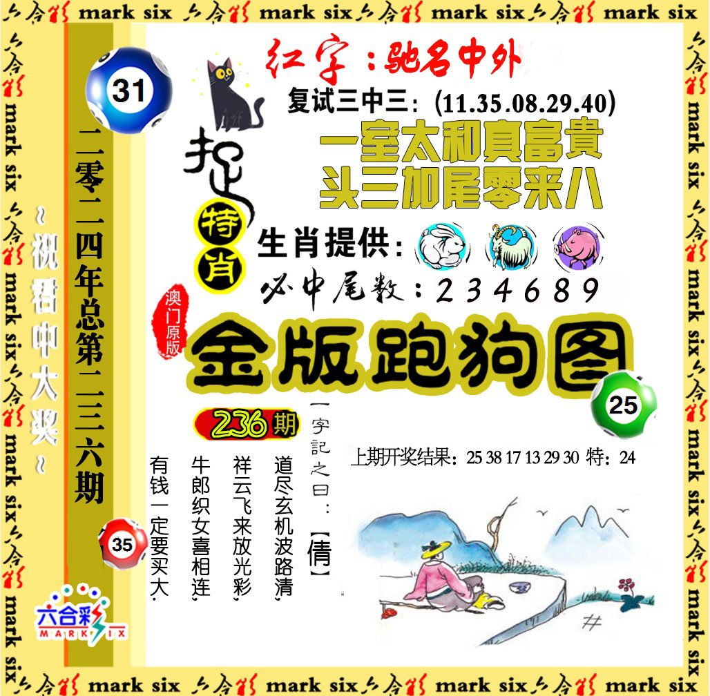2024236期金版跑狗图