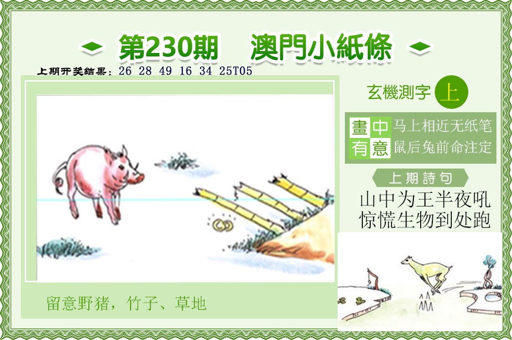 2024230期澳门小纸条