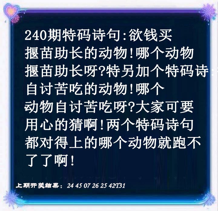 2024240期蓝色欲钱料