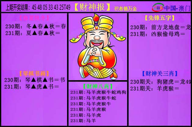2024231期紫财神