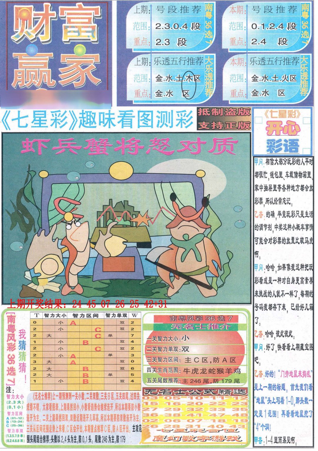 2024240期财富赢家（七星彩）