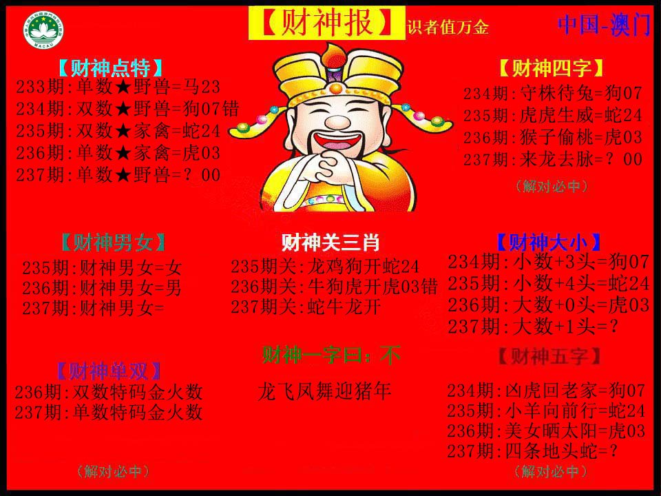 2024237期红财神