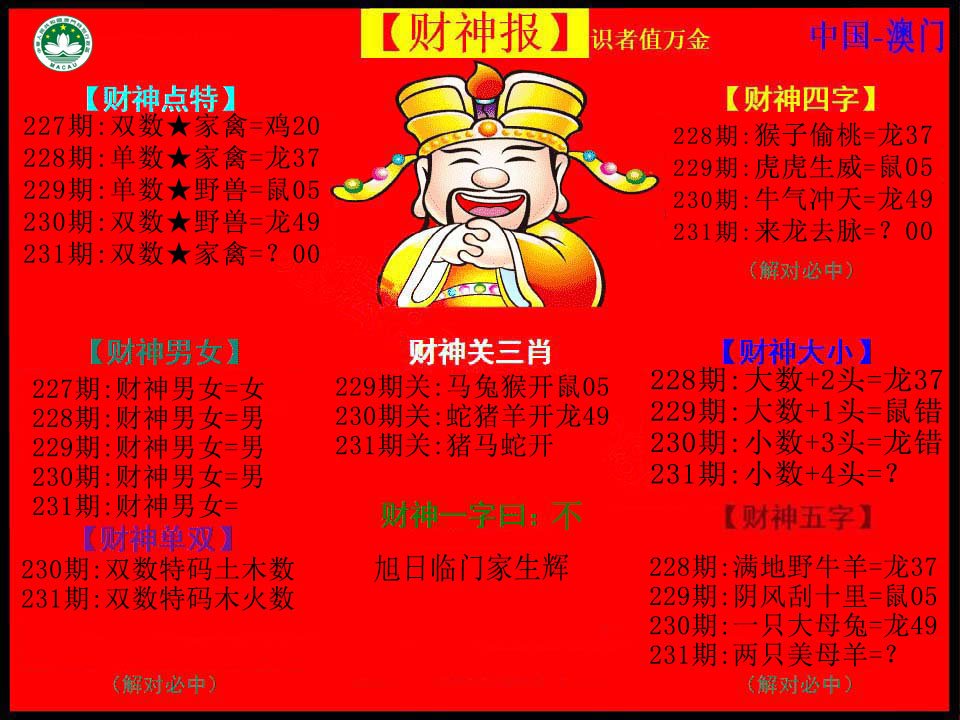 2024231期红财神