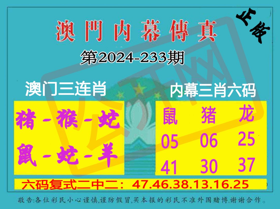 2024233期内幕传真三肖版