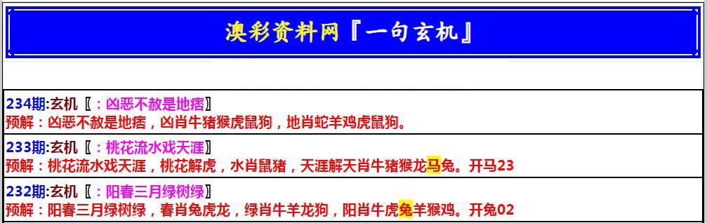 2024234期澳门一句玄机