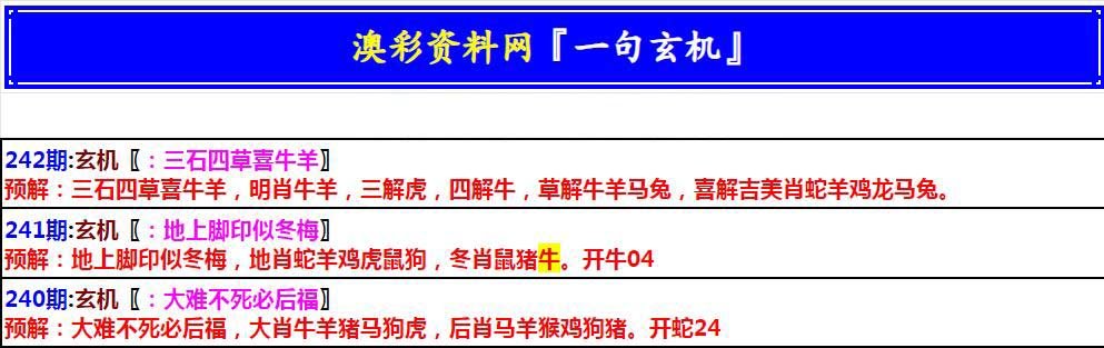 2024242期澳门一句玄机