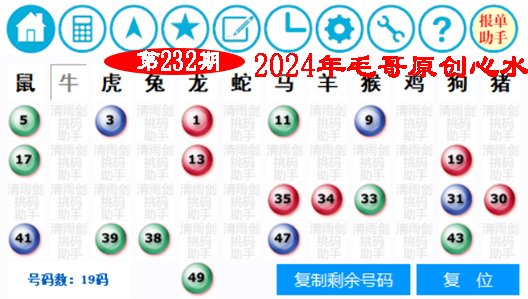 2024232期毛哥心水