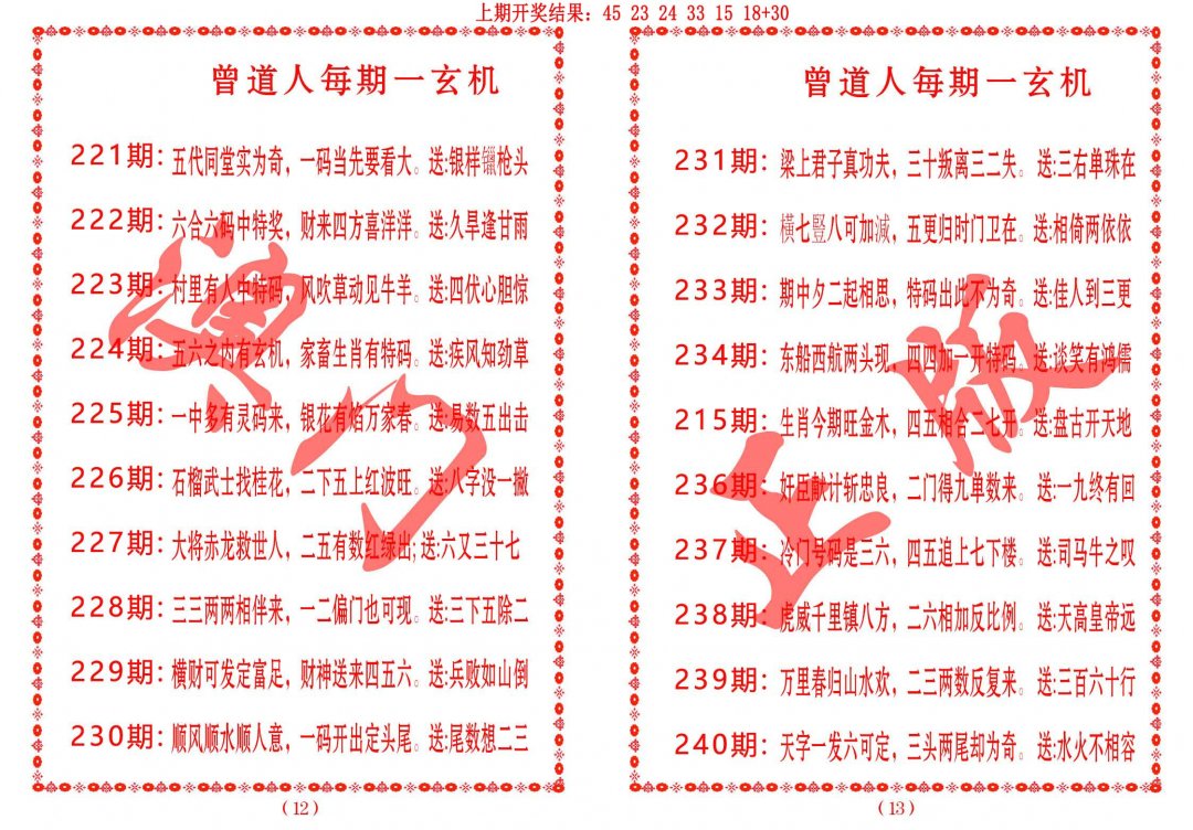 2024224期曾道人每期一玄机