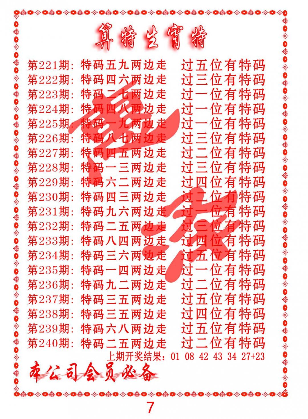 2024234期算特生肖诗