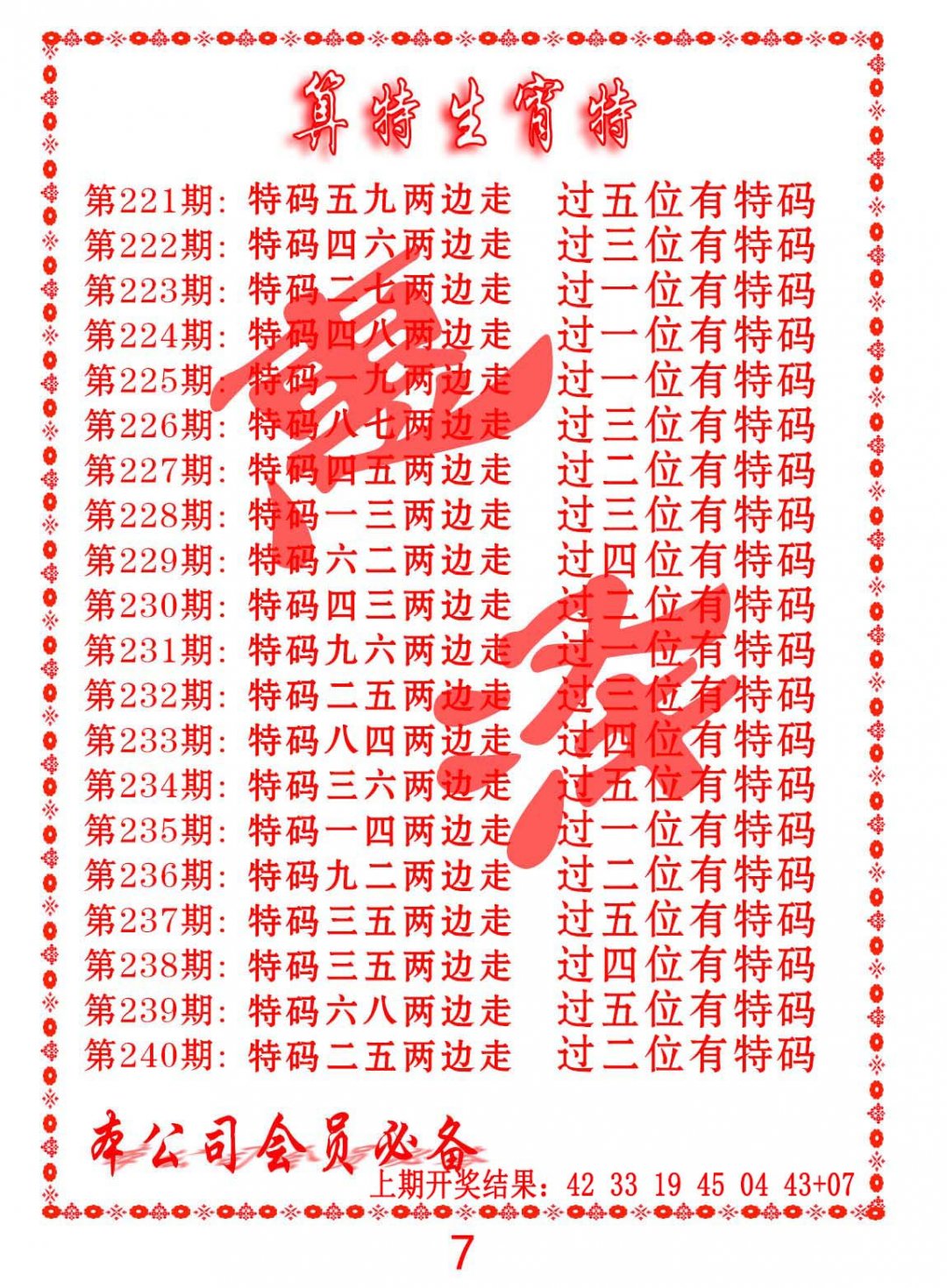 2024235期算特生肖诗