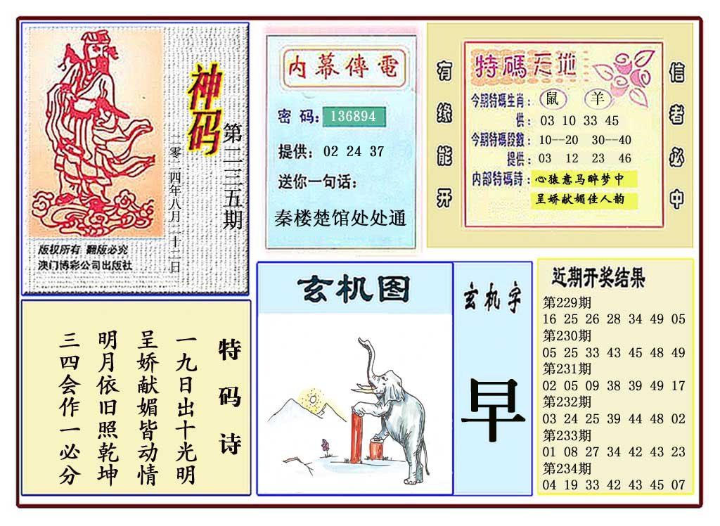 2024235期黄大仙神码