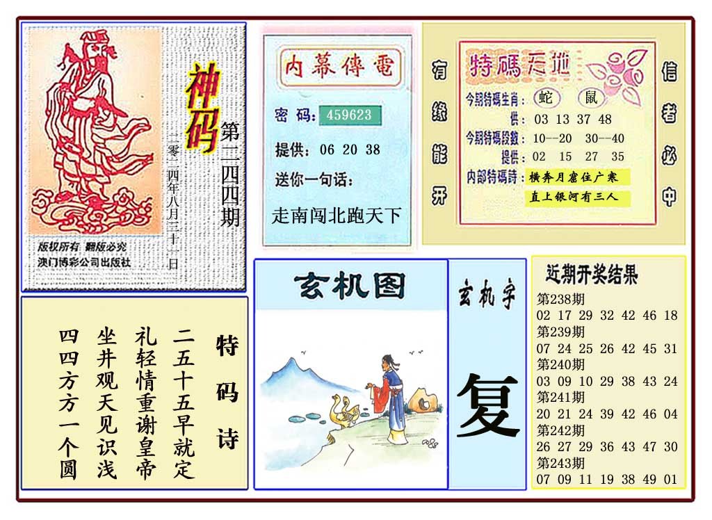 2024244期黄大仙神码