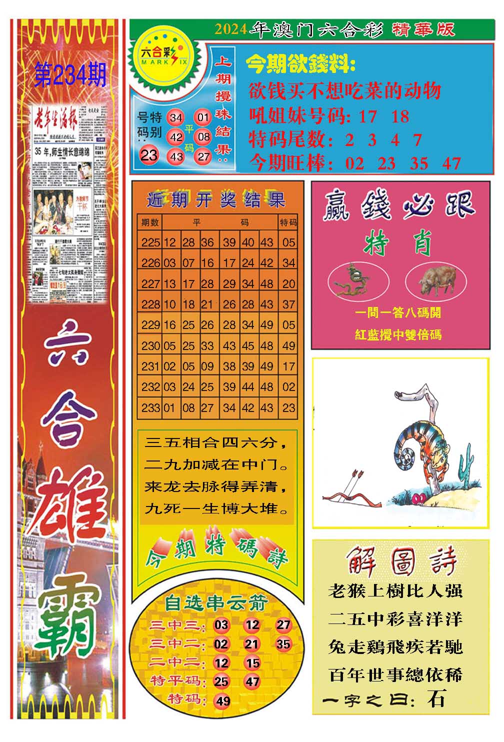 2024234期六合雄霸