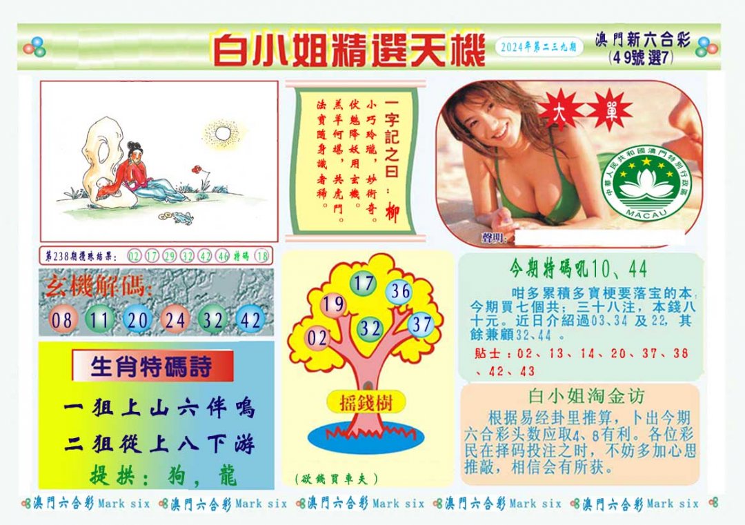 2024239期白小姐精选玄机A
