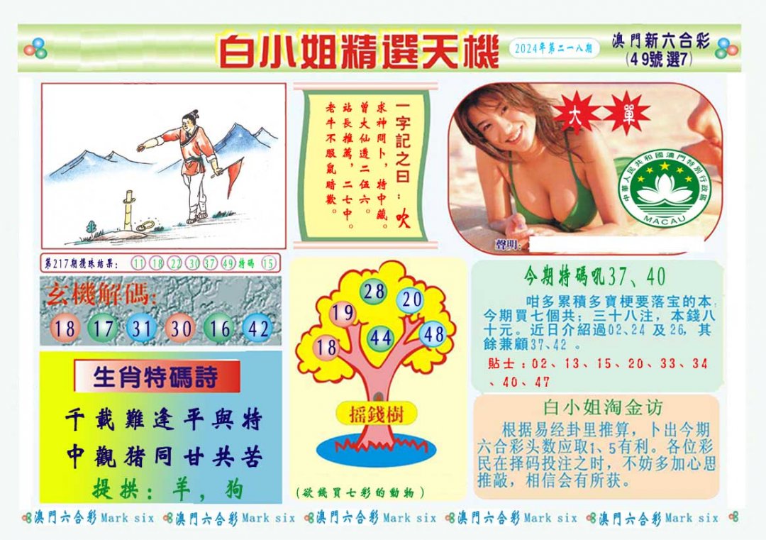 2024218期白小姐精选玄机A