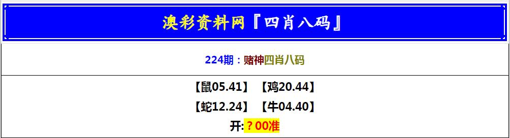2024224期赌神四肖八码