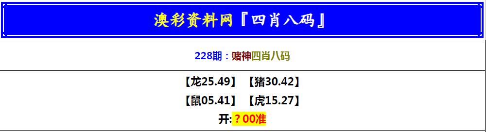 2024228期赌神四肖八码