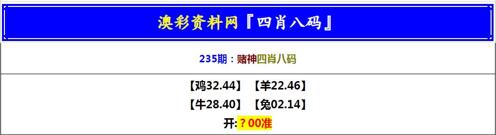 2024235期赌神四肖八码