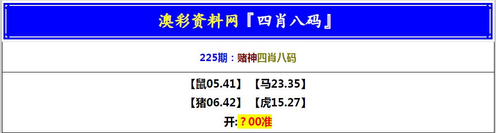 2024225期赌神四肖八码
